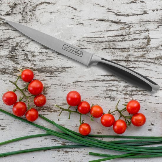 Нож разделочный для мяса Kamille КМ-5119 (лезвие 20 см; рукоятка 13 см) из нержавеющей стали