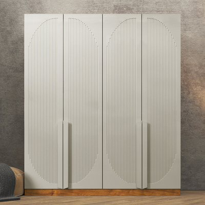 Шкаф Агератум МДФ четырехсекционный Лайн флай (0,27) А10029 матовая - Орех Экко 9459  220*50*240