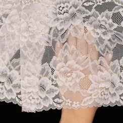 Кружево эластичное пыльно-розовое/золото 21 см, Китай