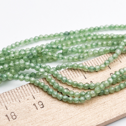 Фианит кракле (кубический цирконий), цвет хризопраз, размер 2 мм, цена за нить около 195 шт (38 см)