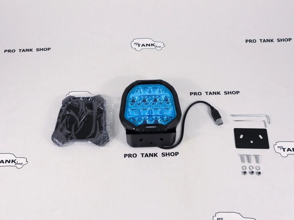 Фара AURORA ALO-P-R-9-R11Y-AW 9″ 270W c подсветкой корпуса (ДХО) Янтарный + Белый 1 шт.