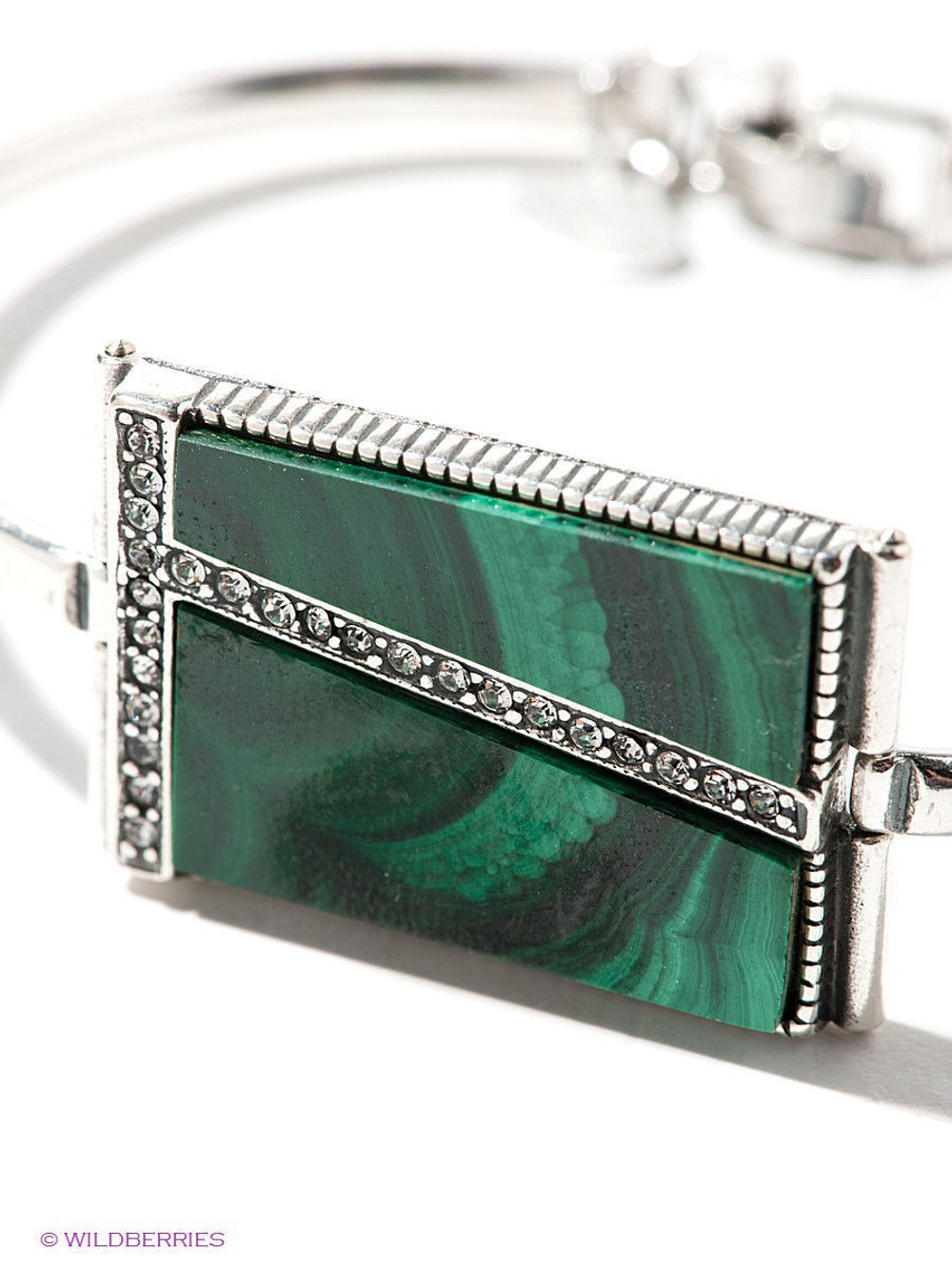 "Уралочка" браслет в серебряном покрытии из коллекции "Самоцветы" от Jenavi с замком пряжка