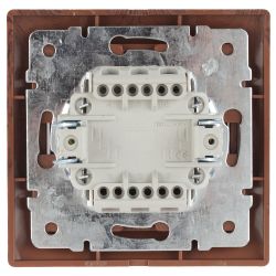 1-104-10 Intro Выключатель двойной, 10А-250В, IP20, СУ, Plano, венге
