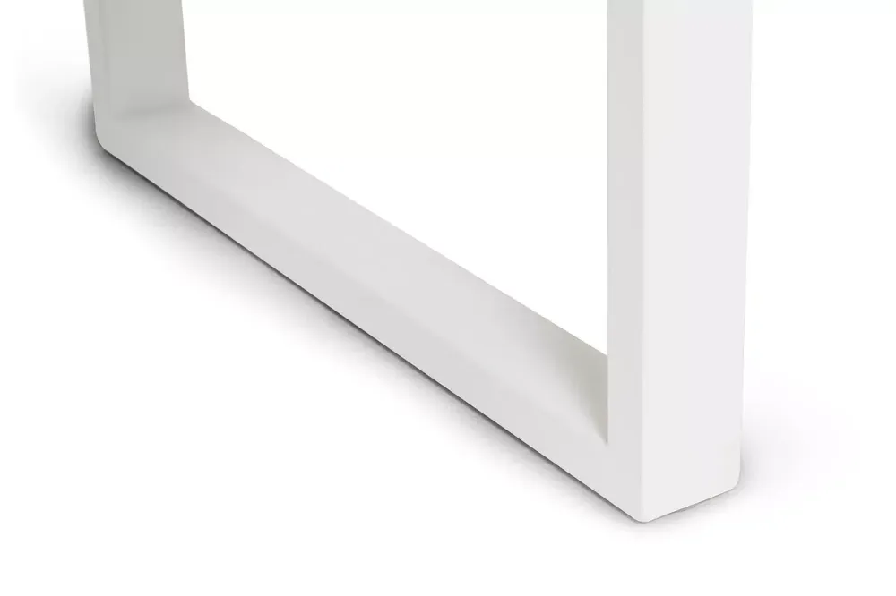 "Варадеро" журнальный стол из HPL 110х60 H43, каркас алюминий белый муар, цвет столешницы "молочный"