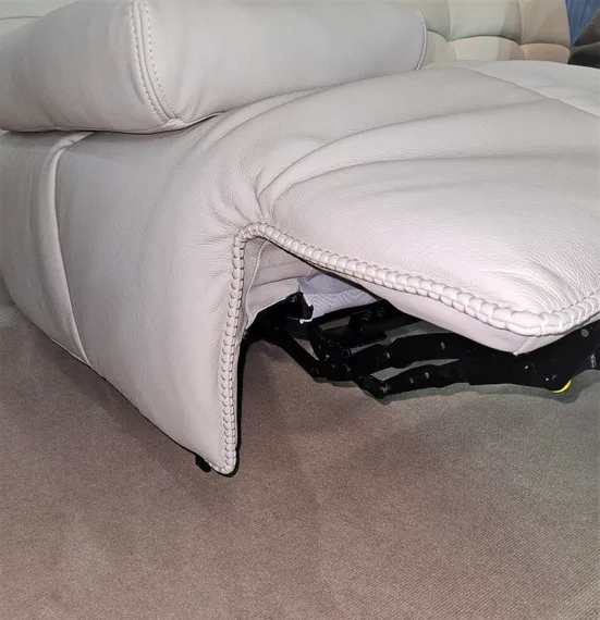 Диван с электро-реклайнером 4708, 202 см, бежевая натуральная кожа