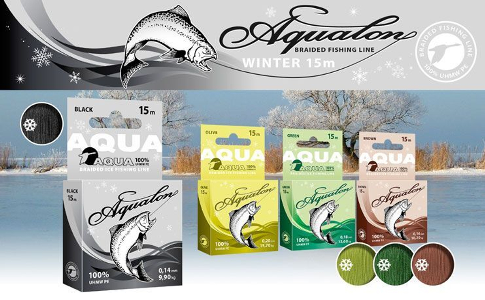 Плетеный шнур рыболовный lon Olive зимний 0,08mm 15m