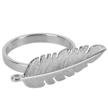 Кольцо для салфеток "Перо" (серебро) 5,5х2х4см (min12) (упаковочный пакет)