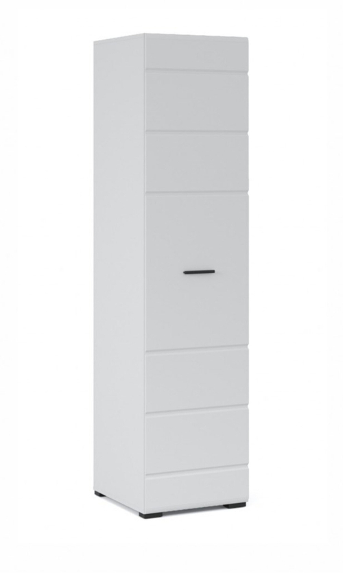 Распашной шкаф Йорк 1дв Белый/белый глянец