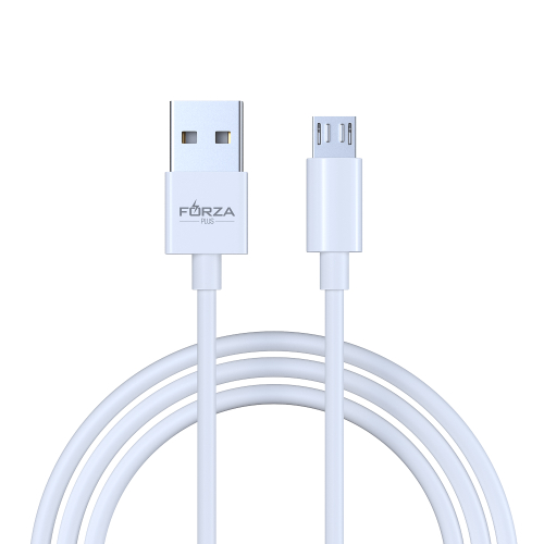 Кабель для зарядки USB(A)-microUSB FORZA Эталон, 1м, быстр зар 3А, QC, PD 20Вт, TPE, белый, кейс
