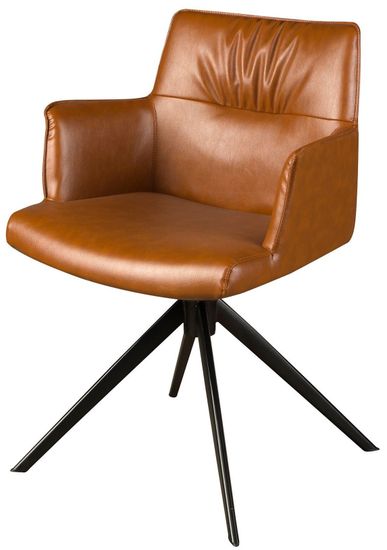 Вращающееся кресло 4193 из экокожи коньячно-коричневого цвета Испания