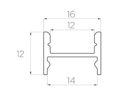 Профиль накладной алюминиевый LC-LPS-1216-2 Anod