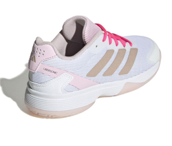 Детские теннисные кроссовки Adidas Ubersonic K - off white/silver metallic/powder plum