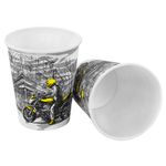 Стакан одноразовый бумажный 250/273 мл, D 80 мм, с печатью "ГОРОД", КОМПЛЕКТ 50 шт., холодное/горячее, WELDAY (ВЭЛДЭЙ), 702695