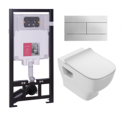 Купить комплект Jacob Delafon Struktura E21741RU-00  сиденье тонкое микролифт, кнопка хром не дорого