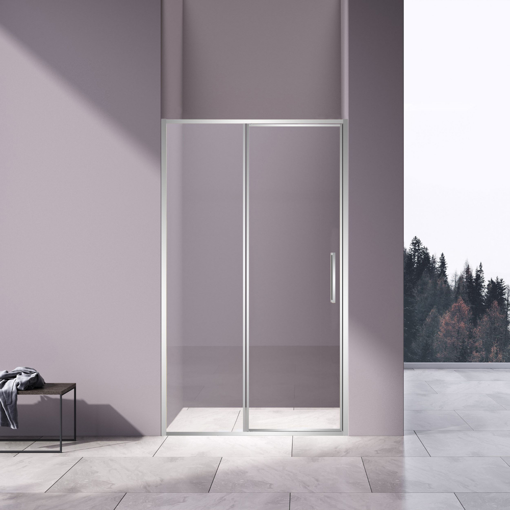 Душевая дверь Slim 8mm VDP-4SL120CL, хром, стекло прозрачное