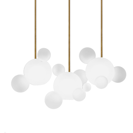 Pendant design lamp   Bolle Frosted by Giopato & Coombes 3 lampshade ,  round mount)