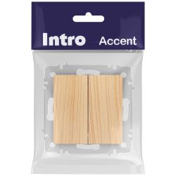 Переключатель Intro Accent 6-107-11 двойной, 10А-250В, IP20, СУ, AL/CU, сосна | Intro