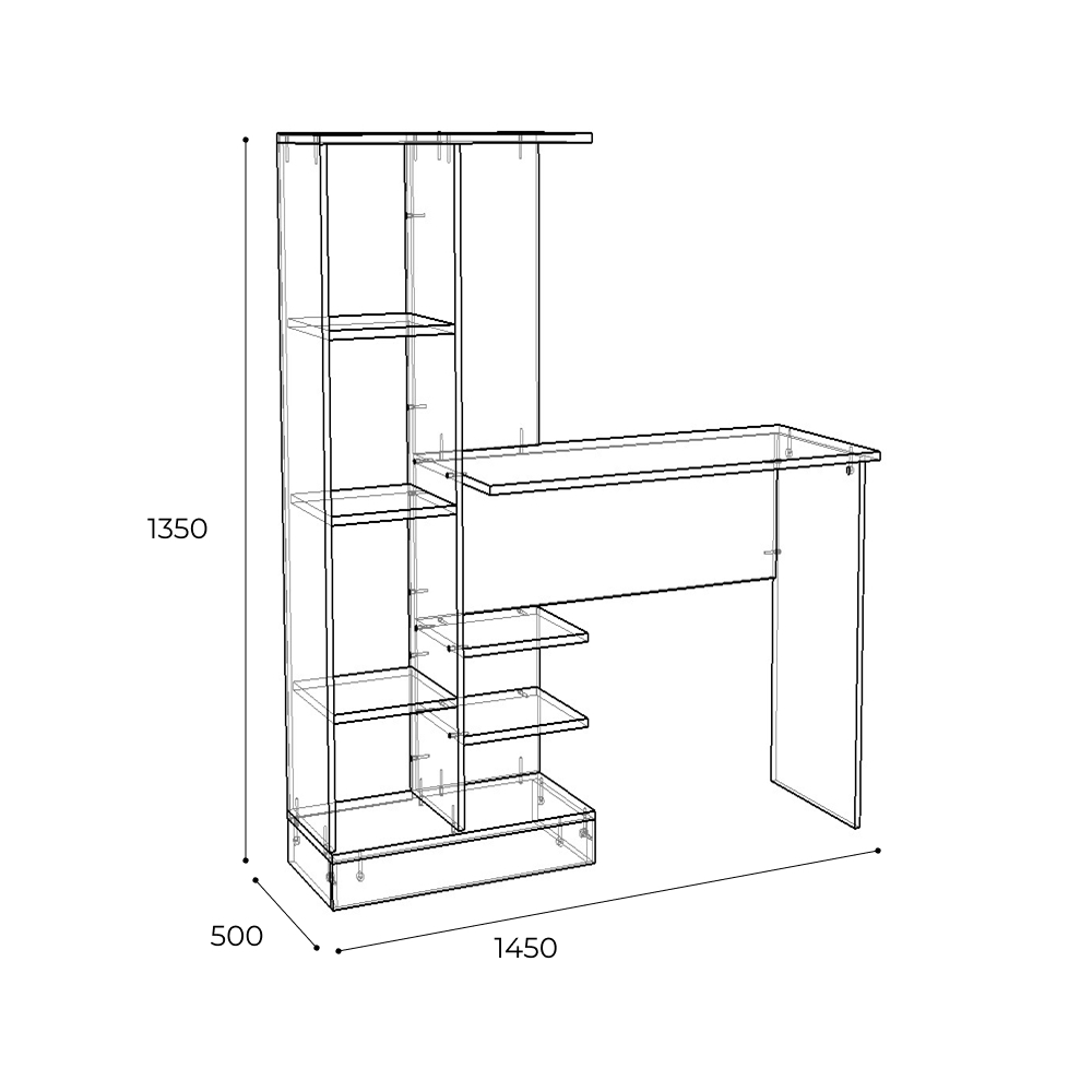 Стол компьютерный Квартет-6, венге