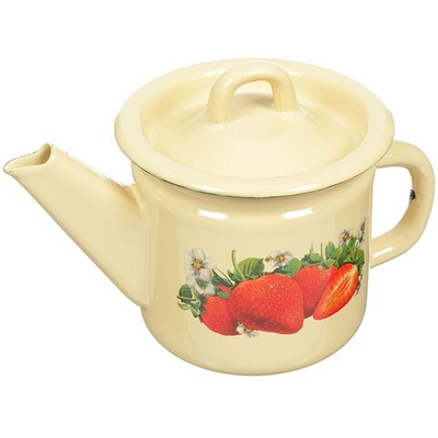 Чайник сталь, эмал, 1 л, ручк металл, СтальЭмаль, Клубника, в асс, С2707.П*59/С2707.3*59