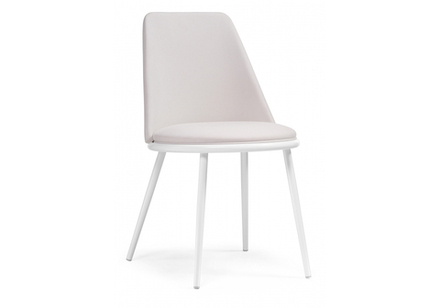 Стул на металлокаркасе Woodville Алдис катания вайт, белый матовый, ножки белые
