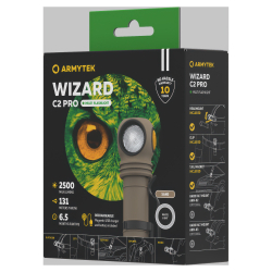 Фонарь Armytek Wizard C2 Pro Sand White — полная защита от воды, грязи и пыли по стандарту IP68, что позволяет использовать фонарь при погружении до 10 м.