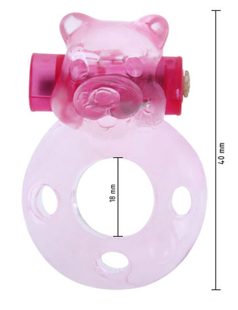 Эрекционное кольцо с вибрацией Onjoy Vibration Pink Bear (Цвет: розовый)