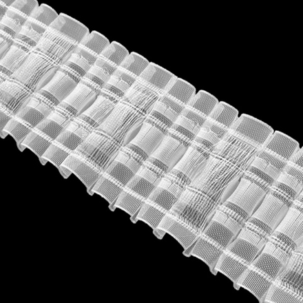 Шторная лента Oz-Is арт. 4265 MP имитация люверсов+сборка, коэф сборки 1:2,0, цвет прозрачный (ширина 75 mm)