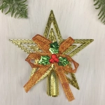 Звезда на ёлку «Классика» с бантом 9,5 см, Золото