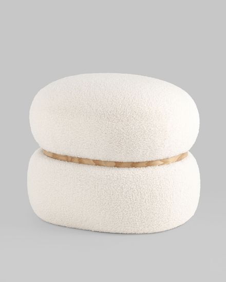 Пуф Полли L тедди белый