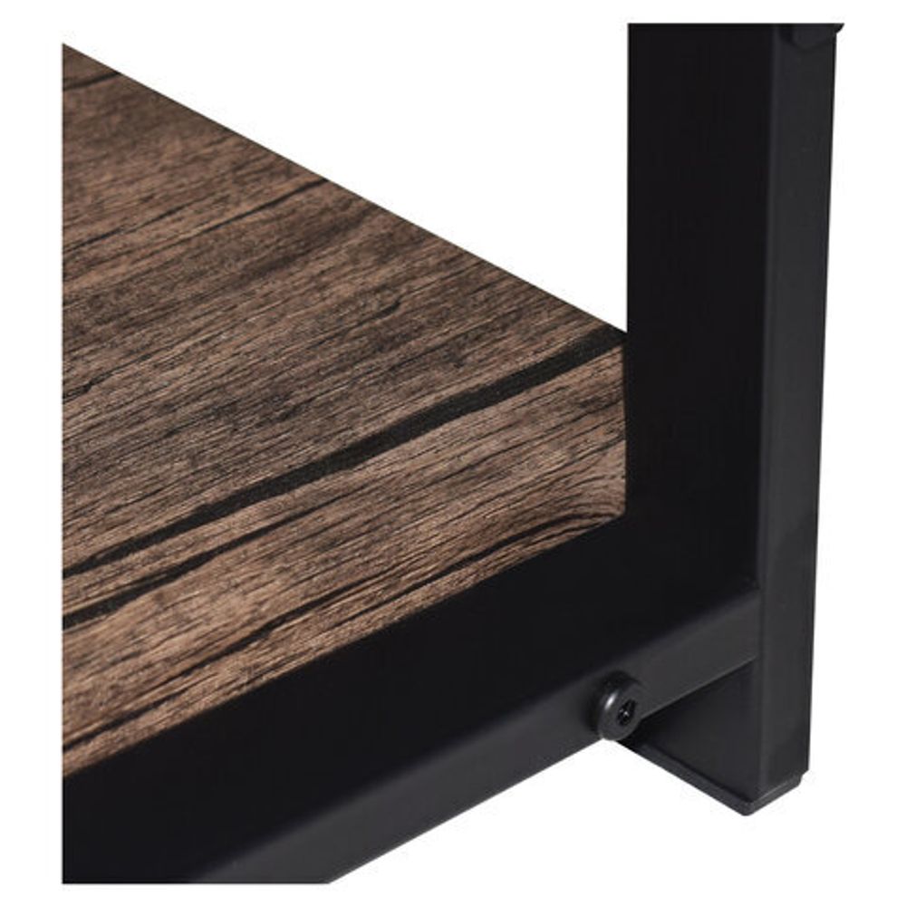 Стол на металлокаркасе BRABIX "LOFT CD-006", 1200х500х730 мм, 2 полки, цвет морёный дуб, 641224