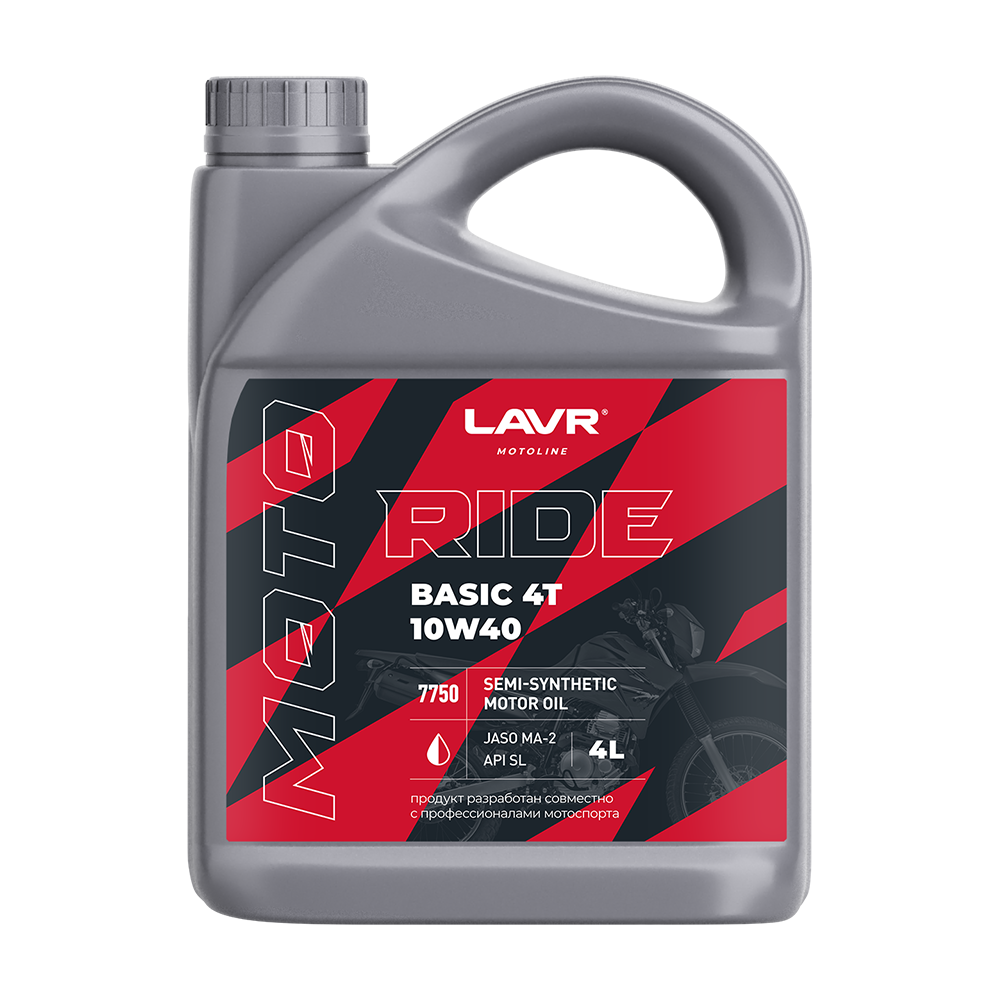Масло 4т 10w40 LAVR MOTO RIDE BASIC 4T 4л