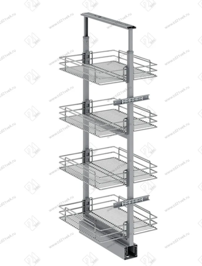 S-1814-C Шкаф-колонна в базу 350 мм, Starax, 5-ти ярусная, (280х510х1550-1700 мм)