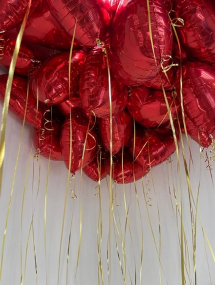 Набор 20 фольгированных сердец