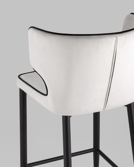 Стул полубарный Матео с кантом велюр светло-серый