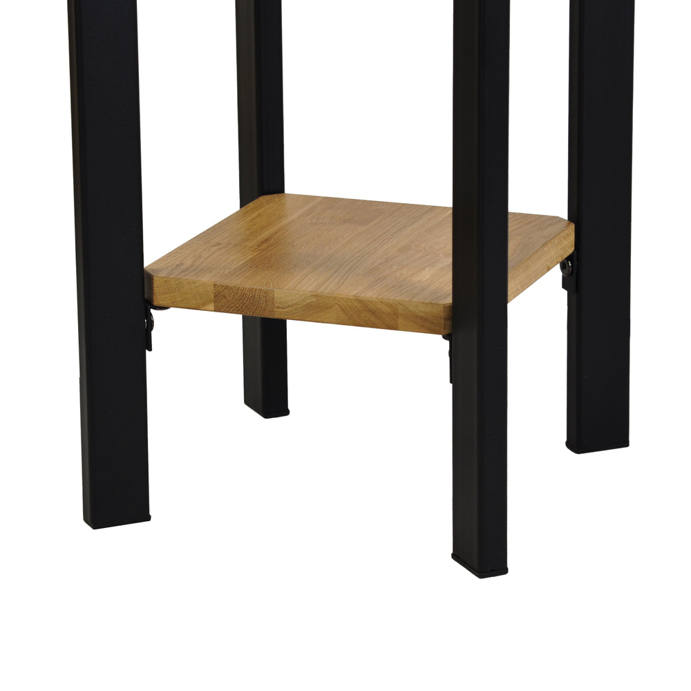 Дизайнерский столик-консоль Виби из дуба 40х40 см в стиле лофт, на металлических ножках