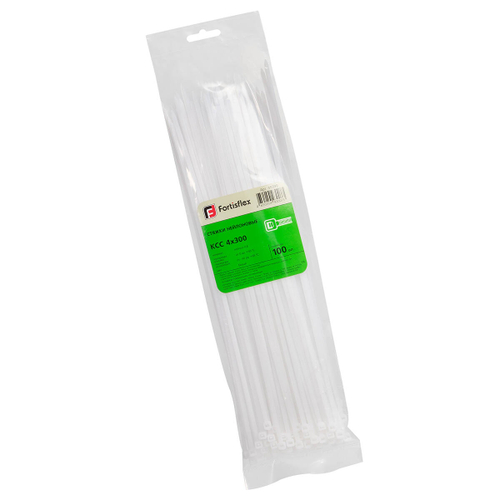 Стяжка нейлоновая КСС 4х300 (бел) (100шт) Fortisflex