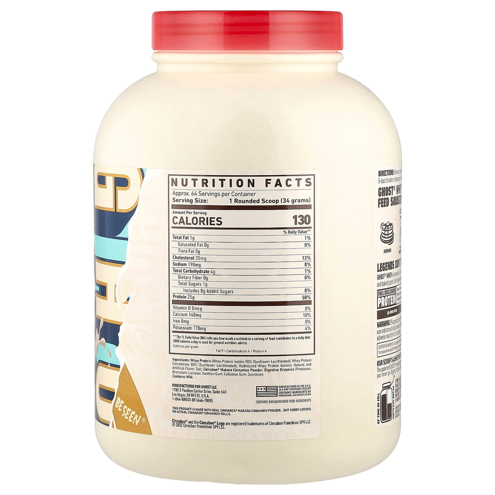 Ghost, Сывороточный протеин, Cinnabon®, 2176 г (4,8 фунта)