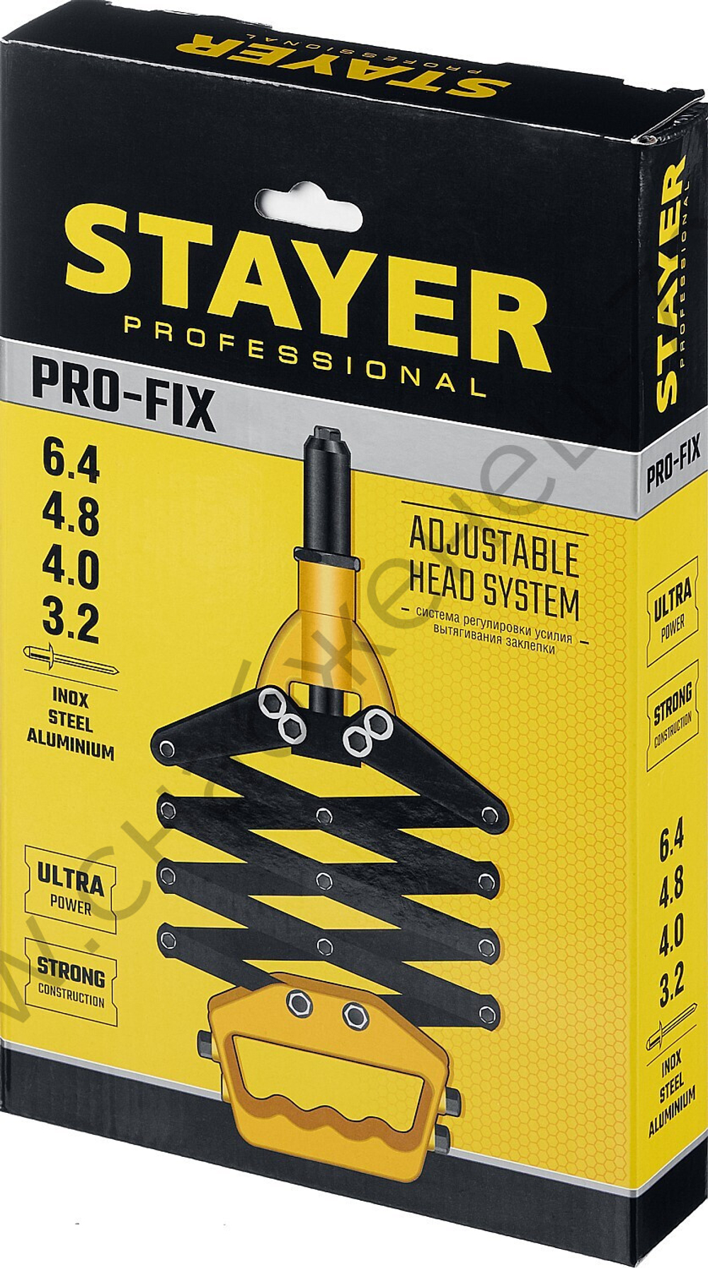 STAYER PRO-FIX 3.2-6.4 мм, рычажно-складной заклепочник, Professional (3115_z01)