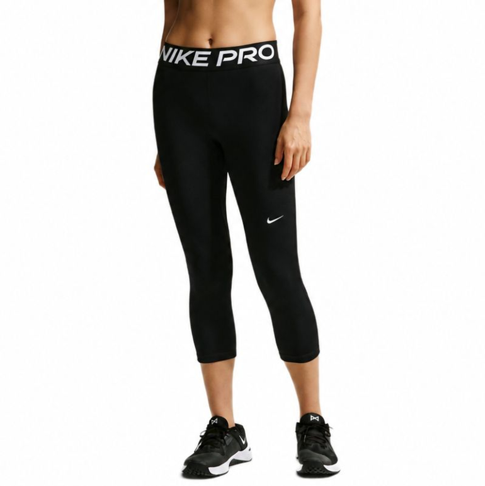 Женские леггинсы Nike Pro Mid-Rise Crop - black/white