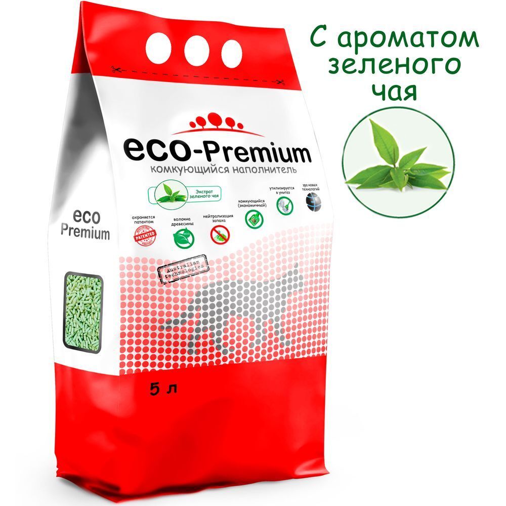 ECO Premium Зеленый чай наполнитель древесный 1,9 кг 5 л