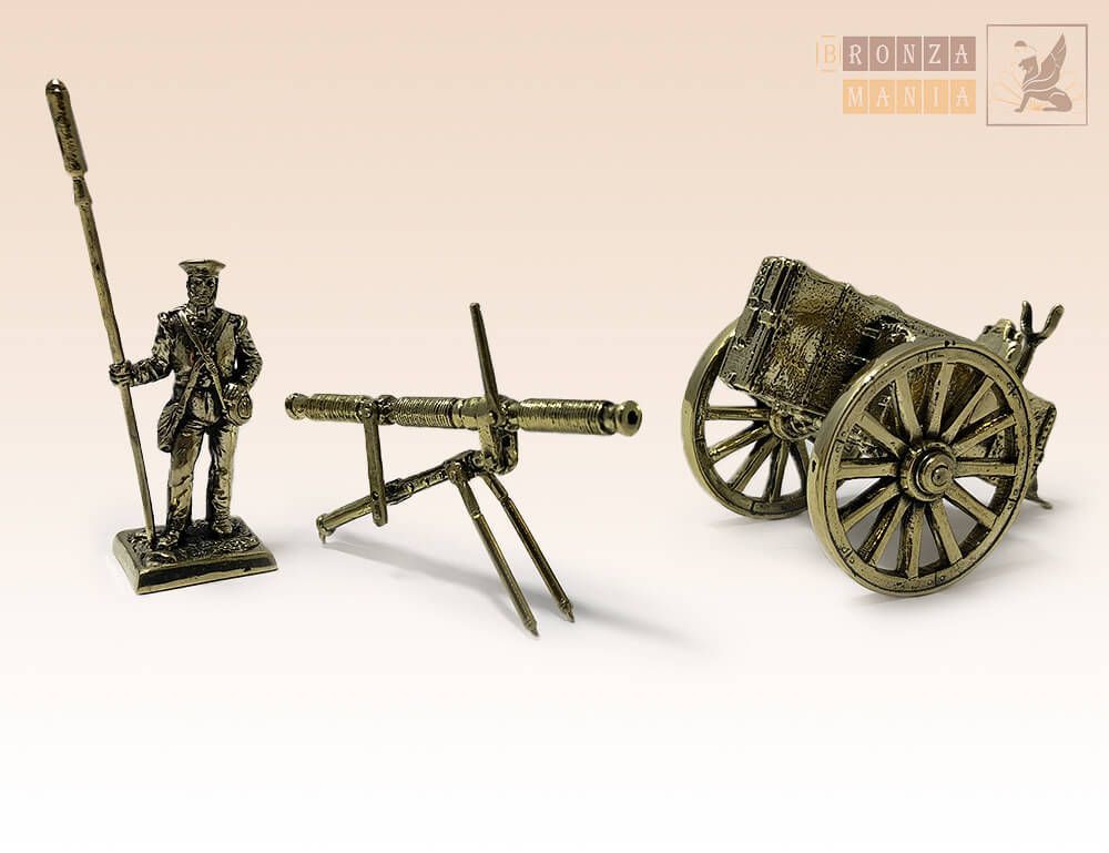 фигурка Артиллерист Британской армии с ракетной установкой и станком-фурой