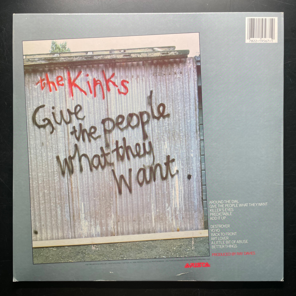 The Kinks ‎– Give The People What They Want (США 1981г.)