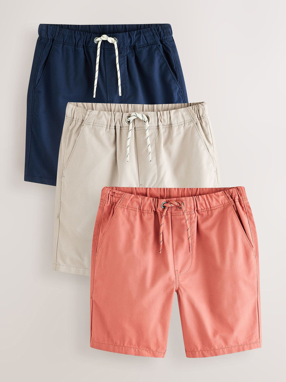 Шорты для мальчика Next AC6-118, 3 шт., Темно-синий, Светло-бежевый, Красный