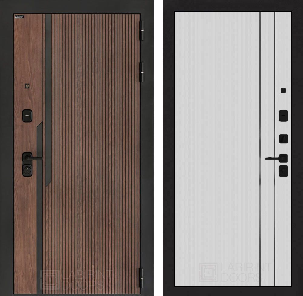 Входная дверь Лабиринт КАРМИНА - 10 Белый софт рельеф