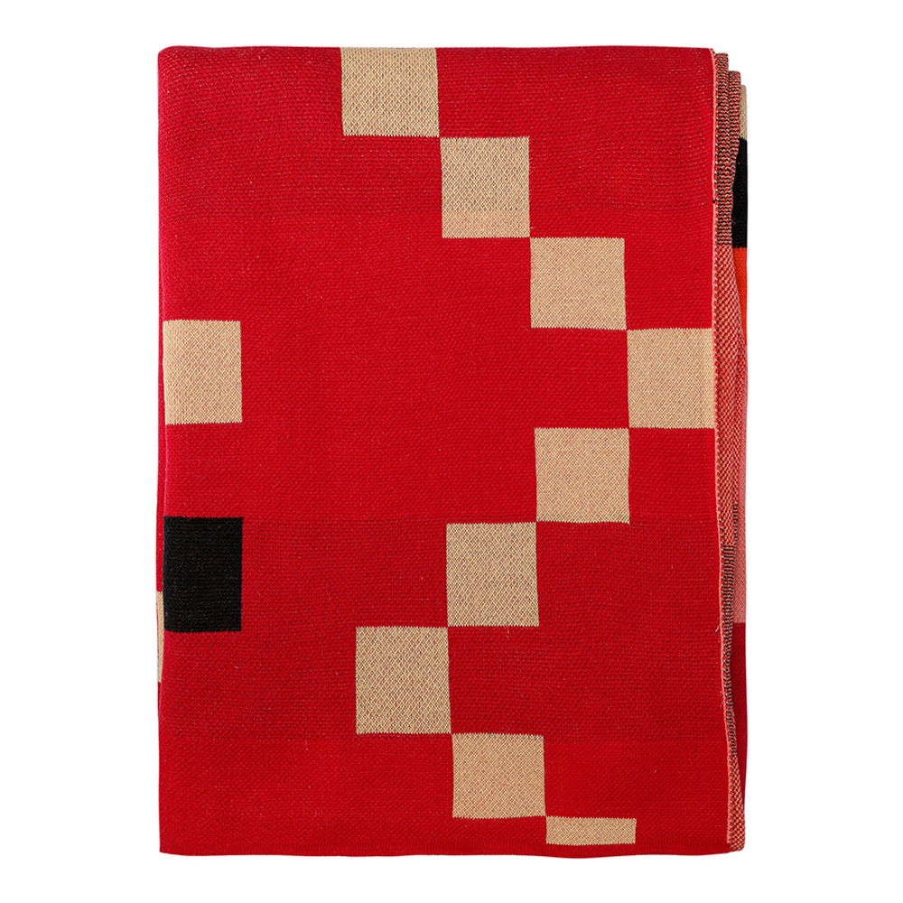 Плед из хлопка по мотивам башкирских орнаментов из коллекции cultural heritage, 130х180 см