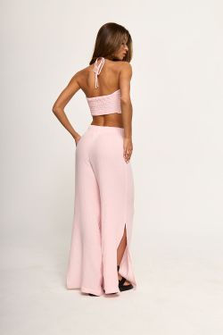 Брюки из муслина нежно-розового цвета