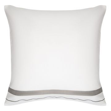 Набор из двух наволочек из сатина белого цвета с серым кантом из коллекции essential, 70х70 см