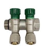 Коллектор Grema НВ 3/4x16 евроконус на 2 вых c вентилями (CN)