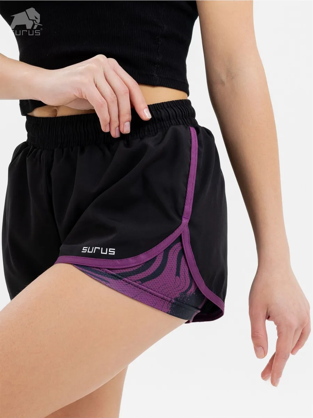 Спортивные шорты двойные для тренировок