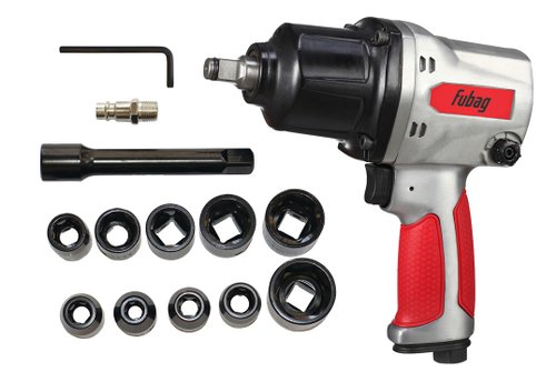 Пневмогайковерт Fubag IW-900 1/2 кейс + набор головок